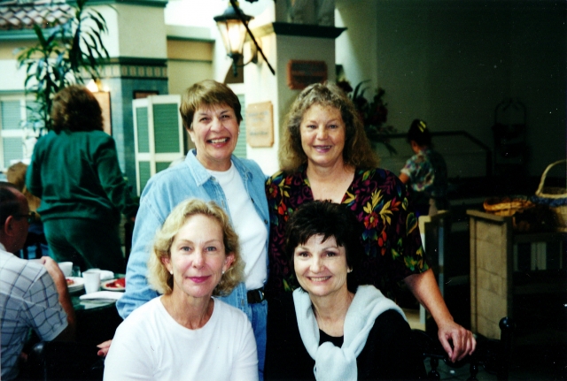 2000 Reunion - Ann Krappe and Marilee Price in the rear and Donna Phillips and Nancy Mathews in the front 