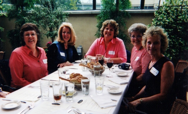 2001 Girls Reunion Luncheon - L to R - Charlotte Allen, Mary Jane Sisson, Judy Collins, Carol Peterson and Marlene Sugarman